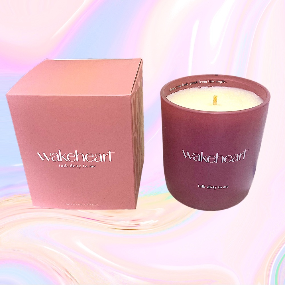 Wakeheart Talk Dirty To Me Scented Candle Strawberries Vanilla 8 Oz 55 hr burn